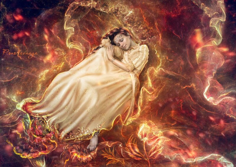 Woman Sleeping in Flames