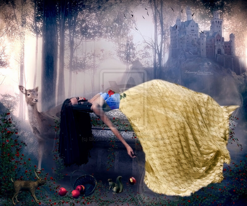 Woman Sleeping in Forest — Gold