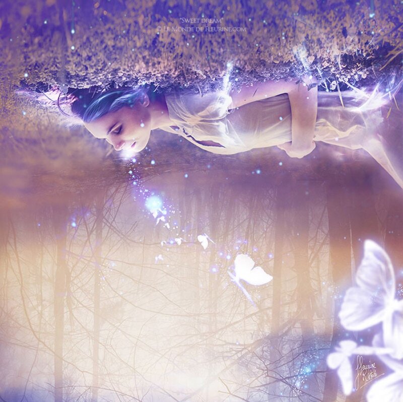 Woman Sleeping in Forest — Purple
