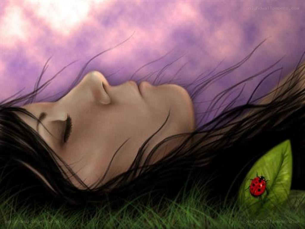 woman sleeping in grass
