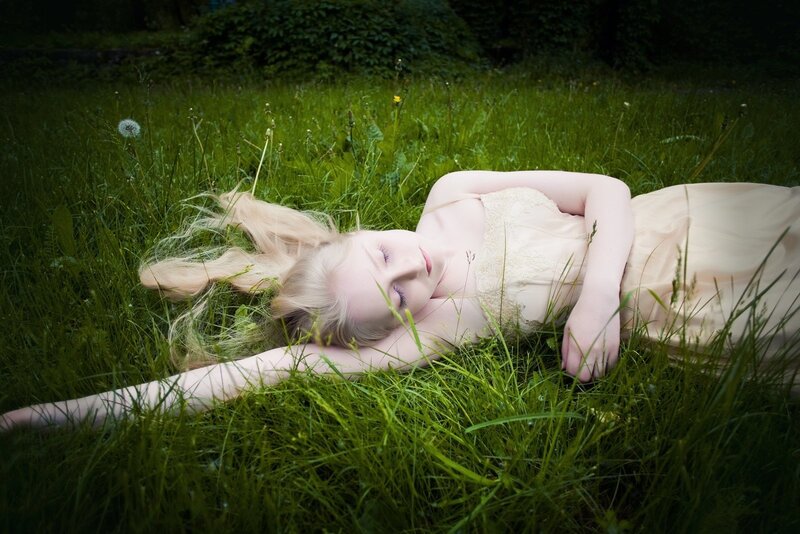 Woman Sleeping in Grass — Green