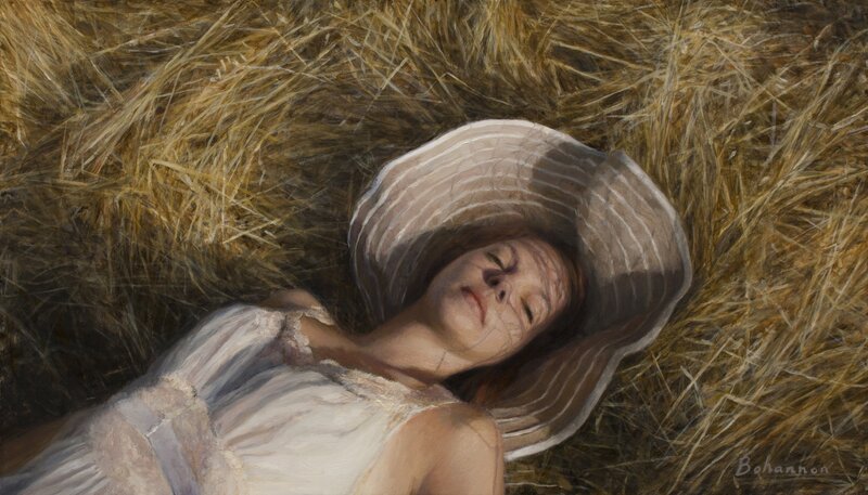 Woman Sleeping in Hay