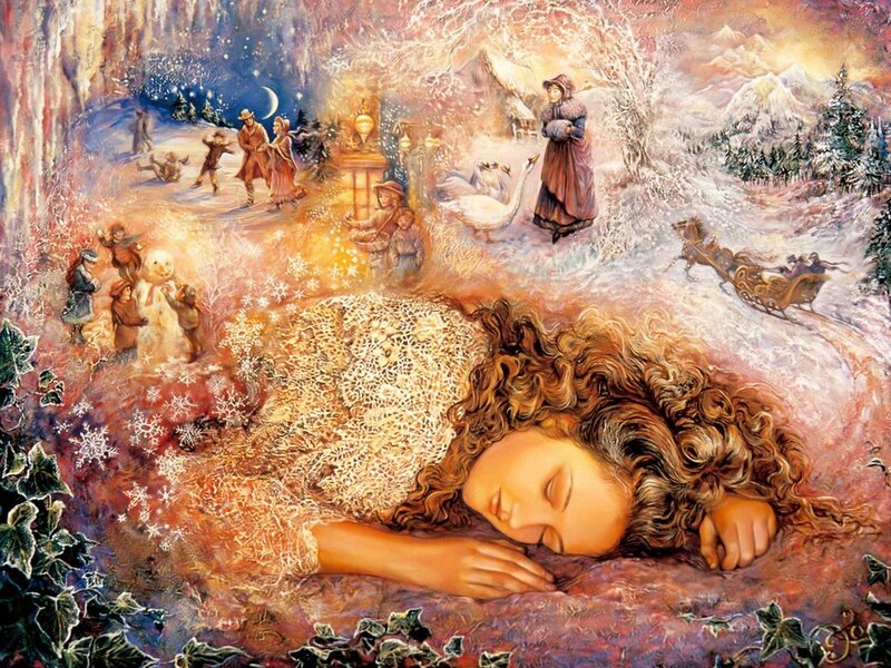 Woman Sleeping in Snow — White, Dreamy