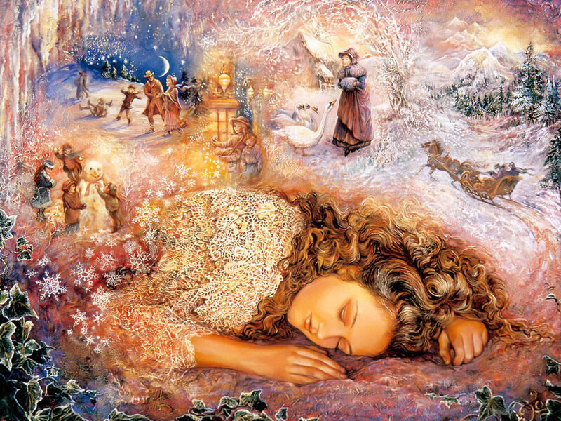 Woman Sleeping in Snow — White