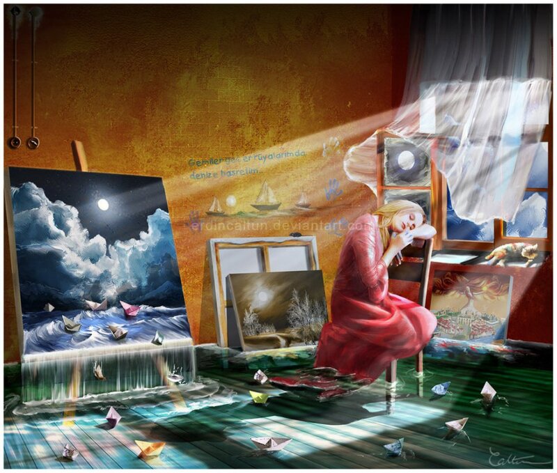 Woman Sleeping in Studio
