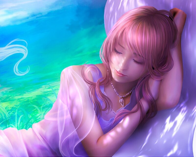 woman sleeping in water