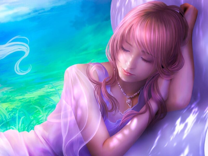 woman sleeping in water