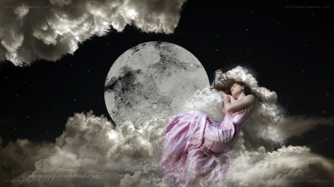 woman sleeping on a cloud