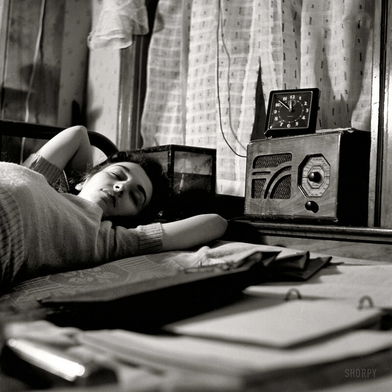 Woman Sleeping on Bed — Black, Calm