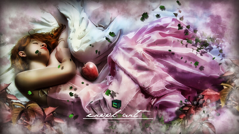 Woman Sleeping on Bed — Purple