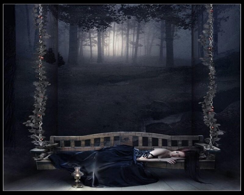Woman Sleeping on Bench