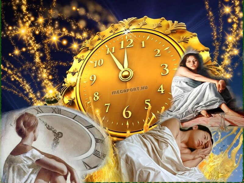 Woman Sleeping on Clock