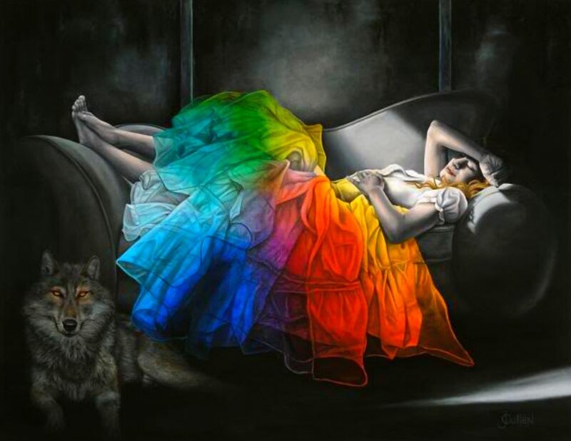 Woman Sleeping on Couch — Black