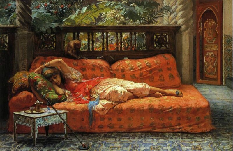 Woman Sleeping on Couch — Orange