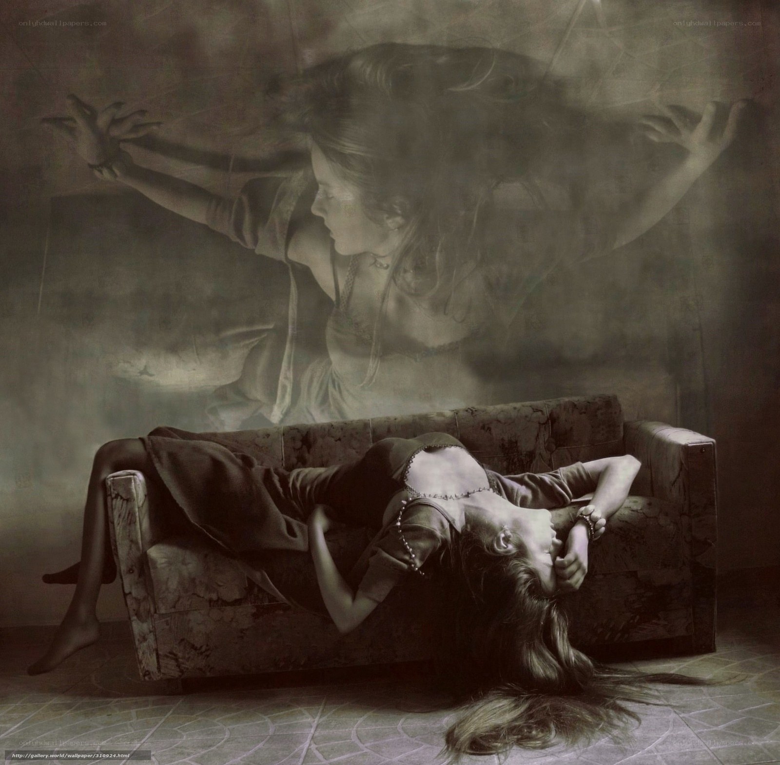 woman sleeping on couch