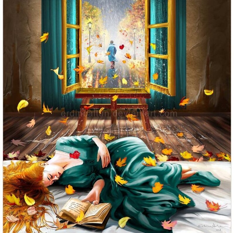 Woman Sleeping on Floor — Green