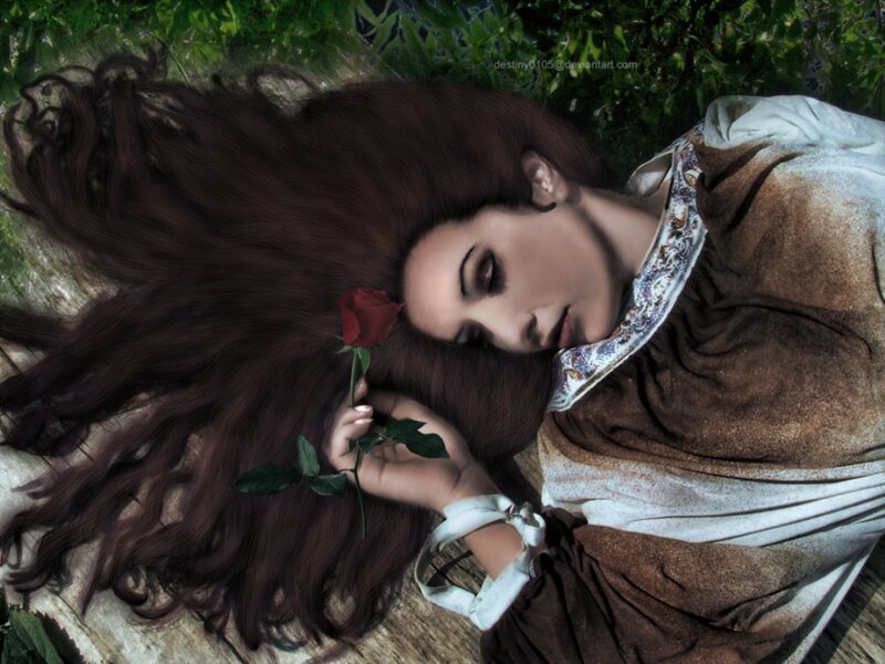 Woman Sleeping on Ground — Brown, Serene