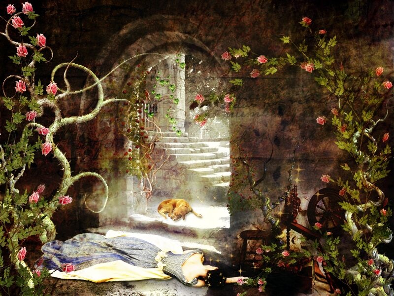 Woman Sleeping on Ground — Green, Dreamy