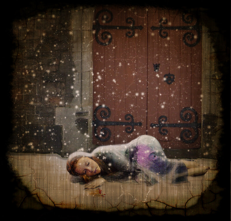 Woman Sleeping on Ground