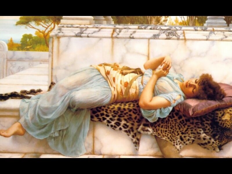 Woman Sleeping on Leopard Skin