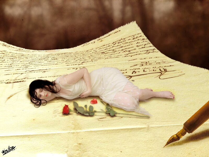 Woman Sleeping on Paper