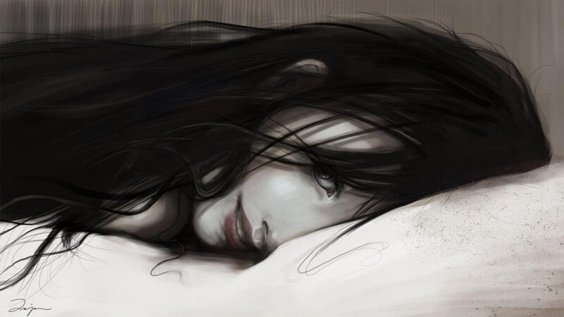 woman sleeping on pillow