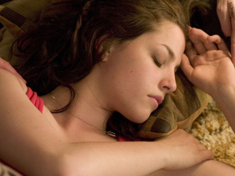 Woman Sleeping on Pillow — Brown