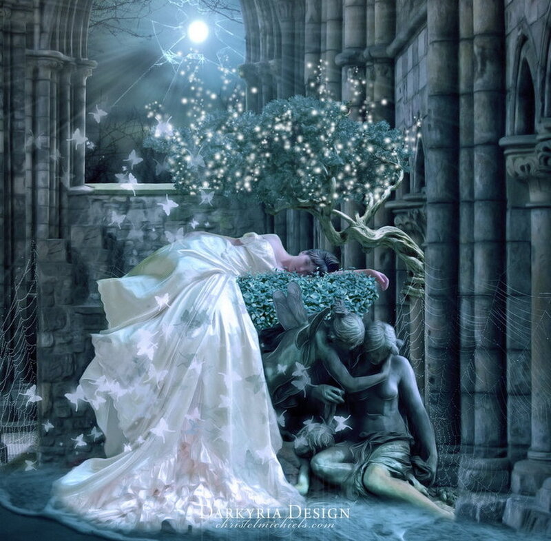 Woman Sleeping on Statue