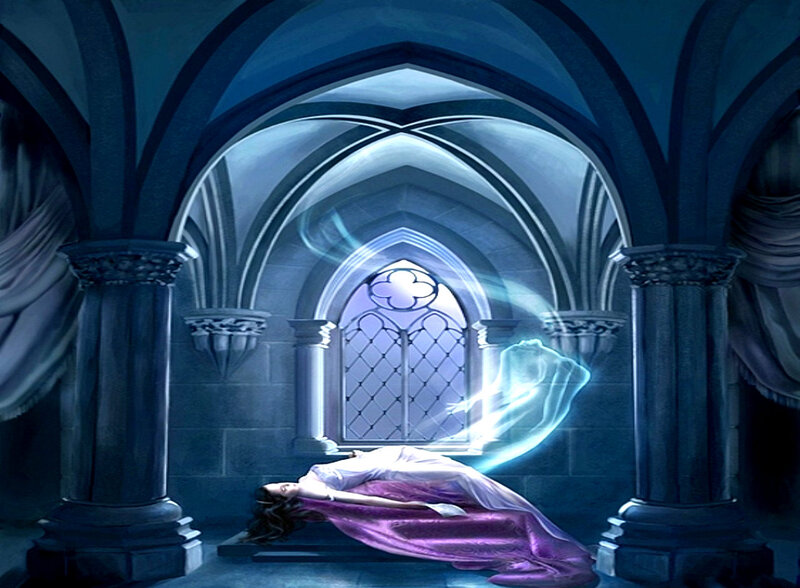 Woman Sleeping on Stone Floor