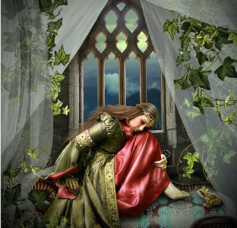 Woman Sleeping on Window Seat