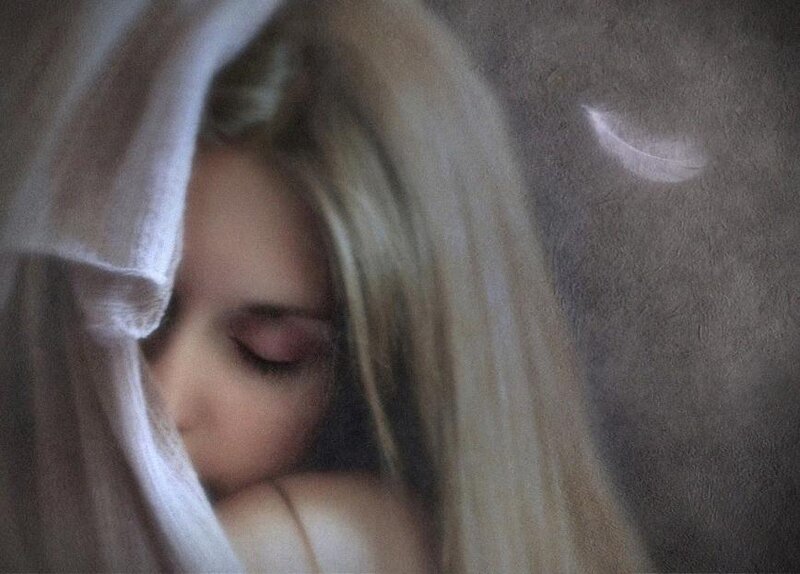 Woman Sleeping under Cloth