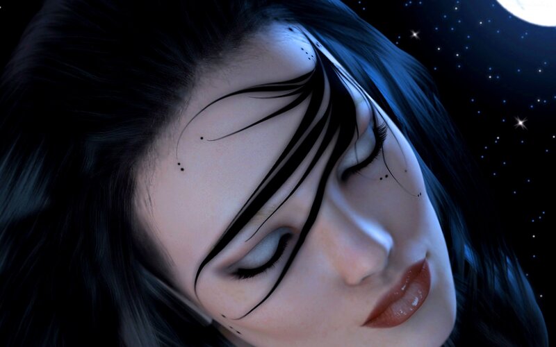 woman sleeping under stars