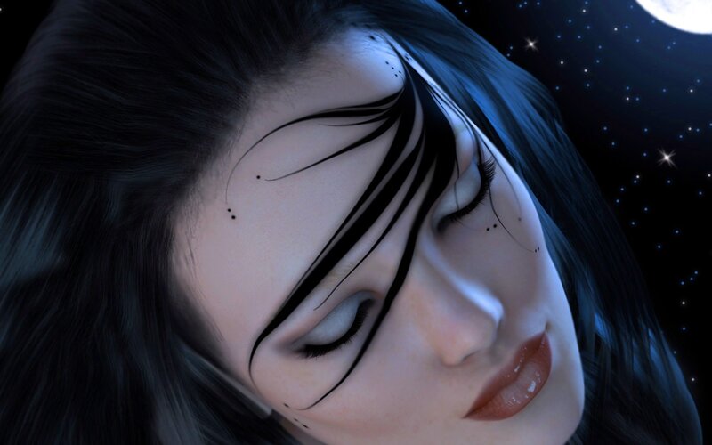 woman sleeping under stars