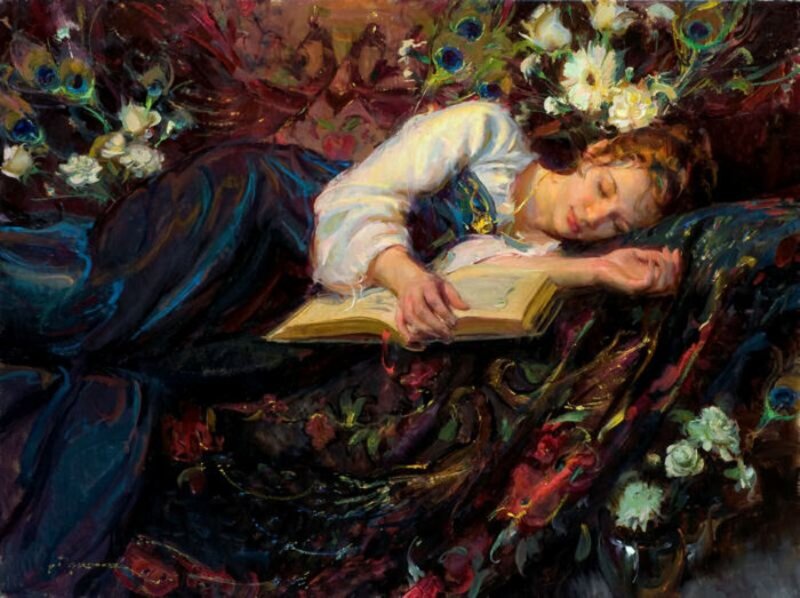 Woman Sleeping with Book