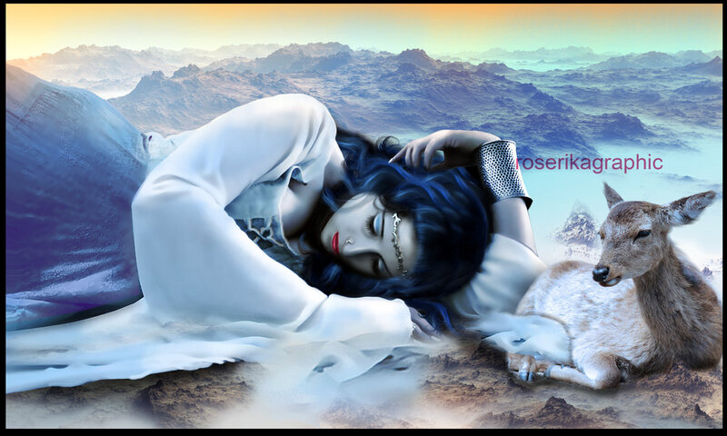 Woman Sleeping with Deer