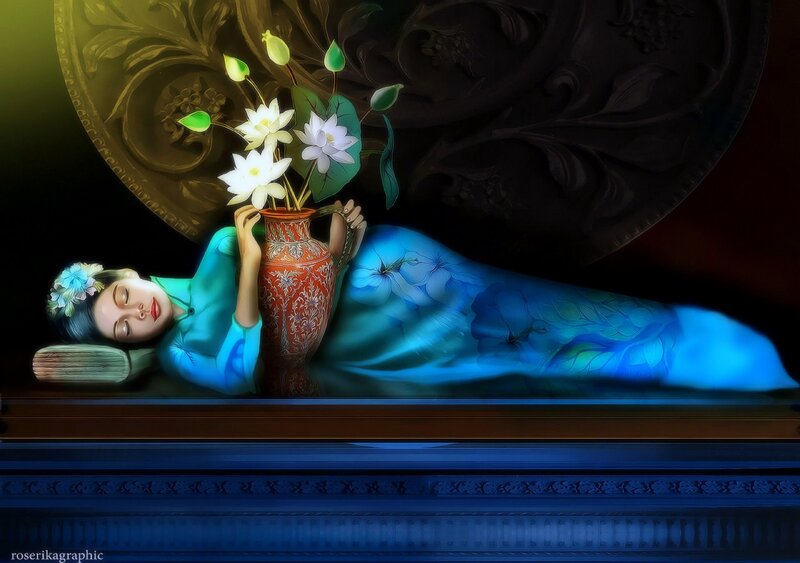 Woman Sleeping with Vase
