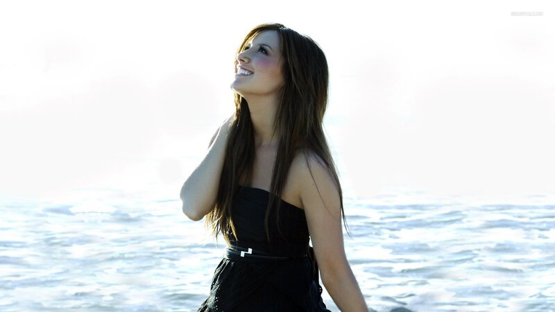 woman smiling at beach