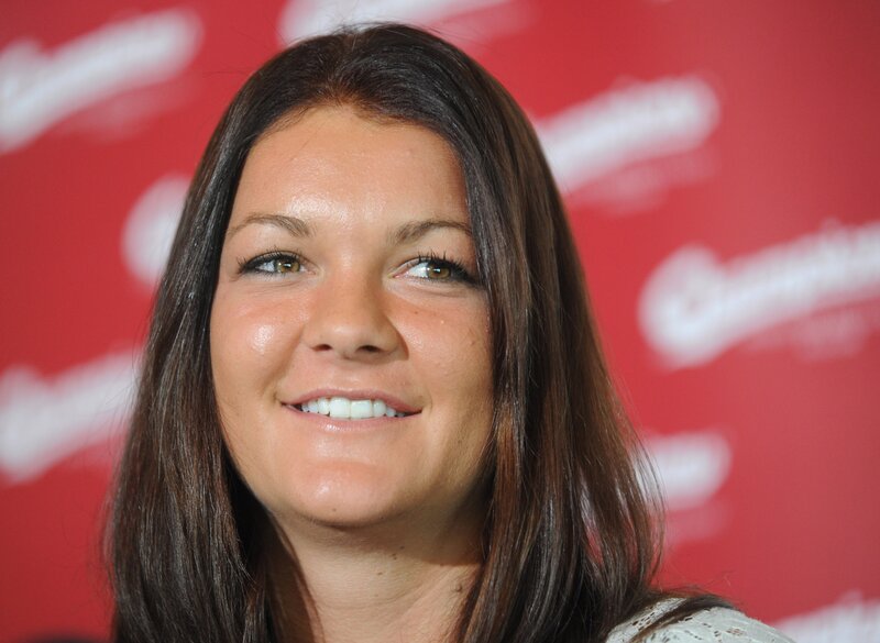woman smiling at event