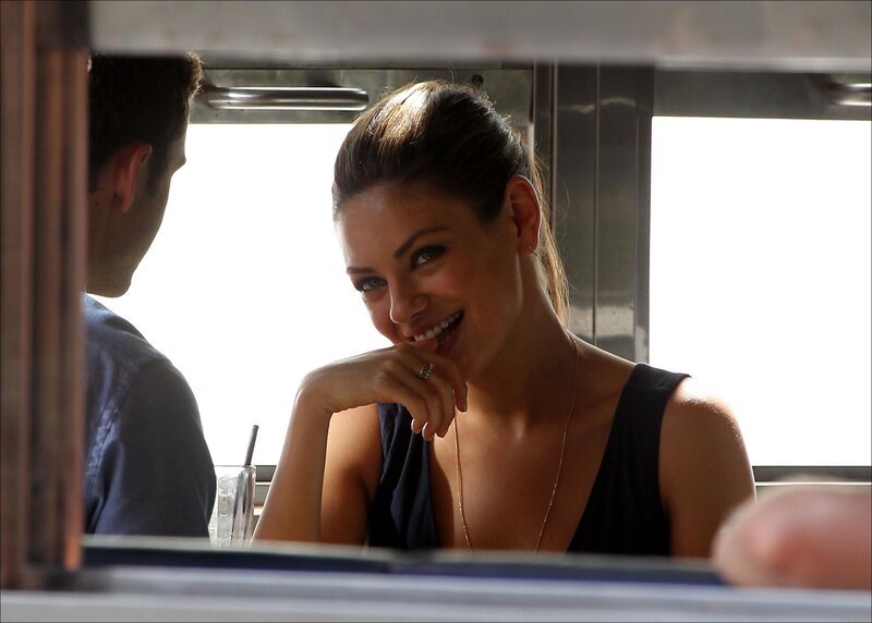 woman smiling at man
