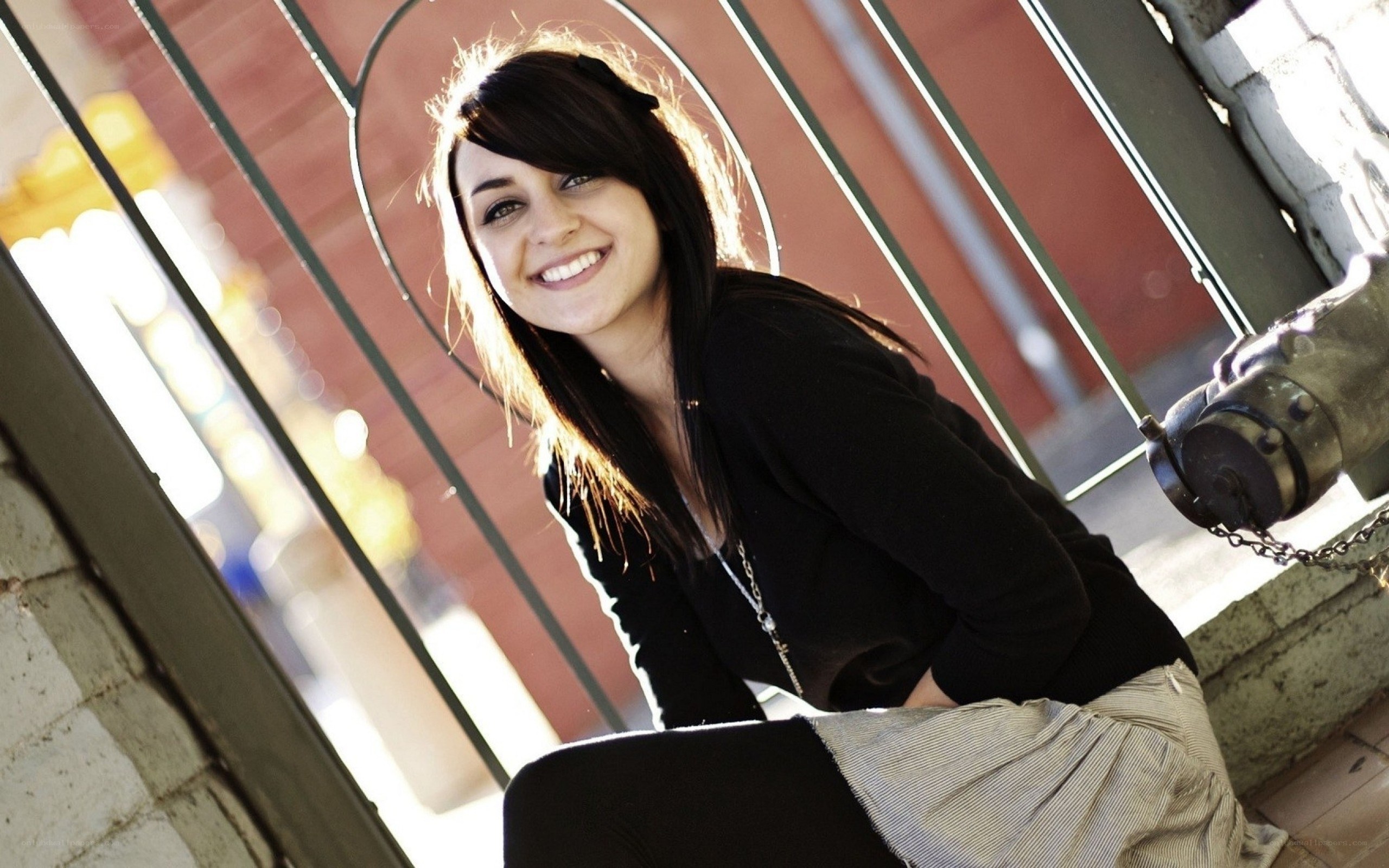woman smiling by railing