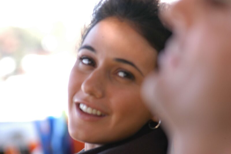 Woman Smiling in Close-up — Brown, Happy