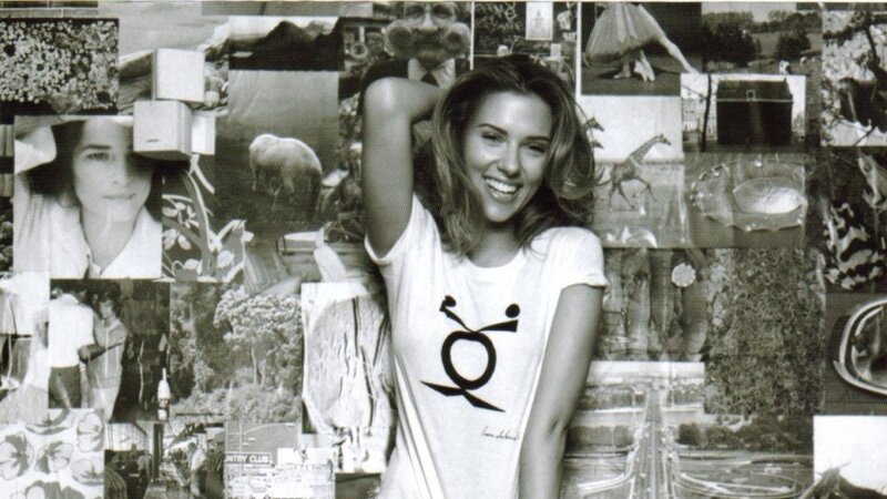 woman smiling in front of collage