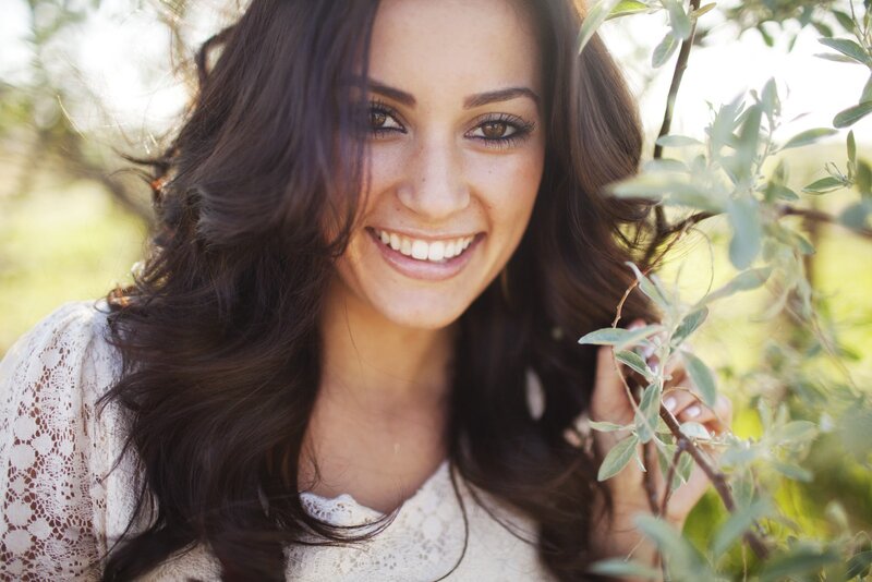 woman smiling in garden