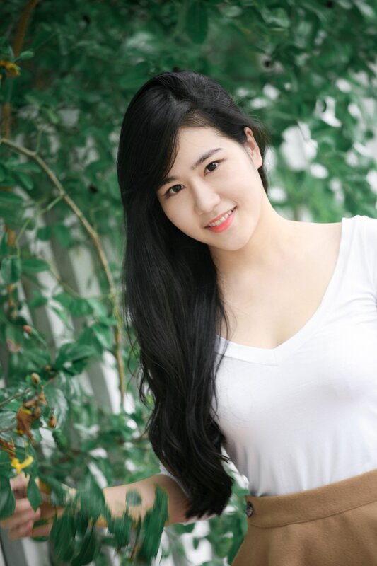 woman smiling in garden