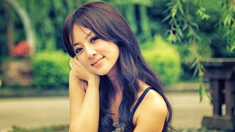 woman smiling in garden