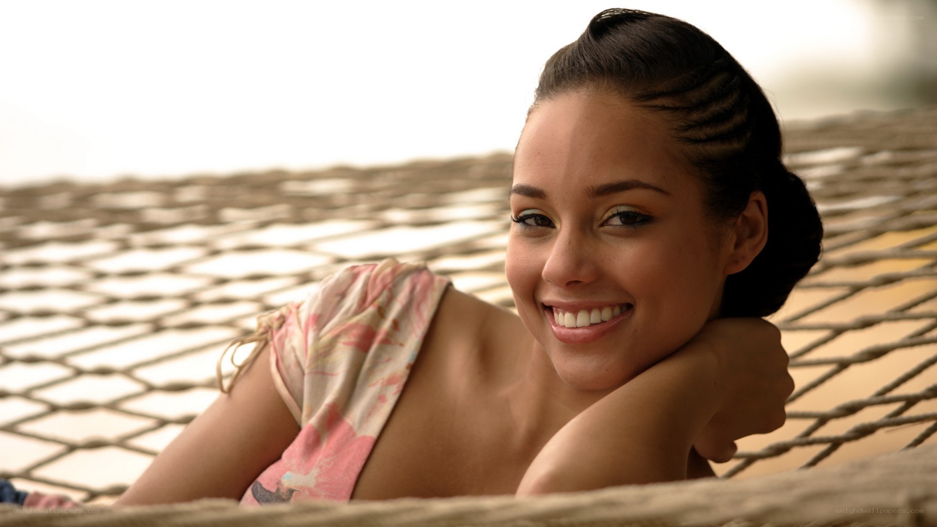 woman smiling in hammock