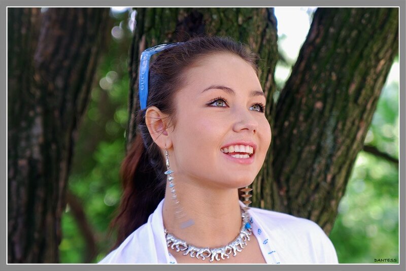 woman smiling in park