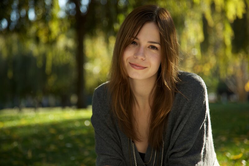 woman smiling in park