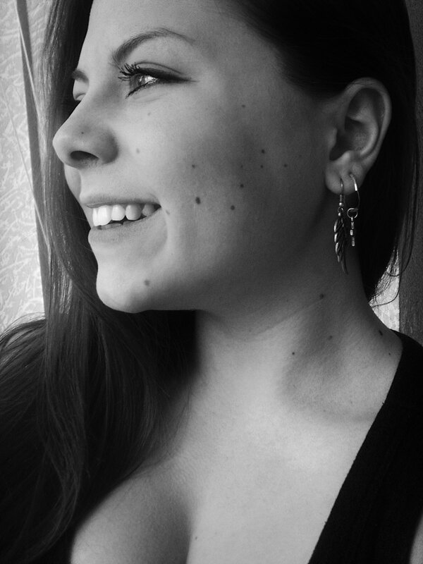 woman smiling in profile