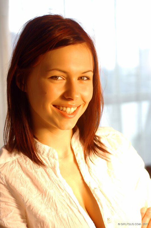woman smiling in sunlight